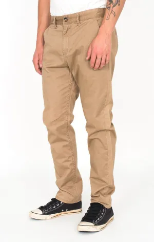 Afends Mens Chino - Bone Brown - Slim Fit Chino