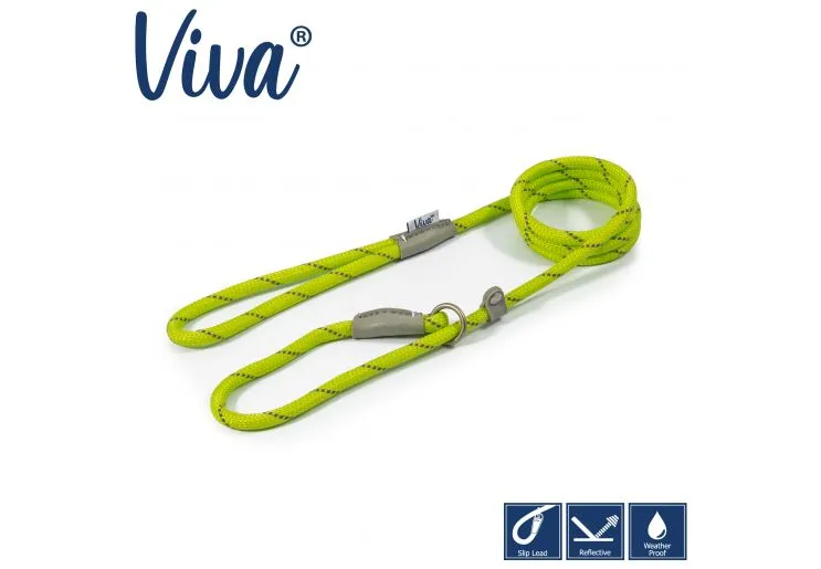 Ancol - Viva Nylon Reflective Rope Slip Lead - Red - 120cm x 10mm (Max 30kg)