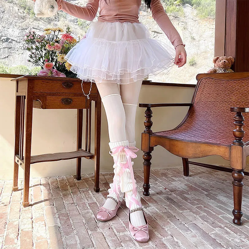 Angel doll ribbon leg warmers   tights