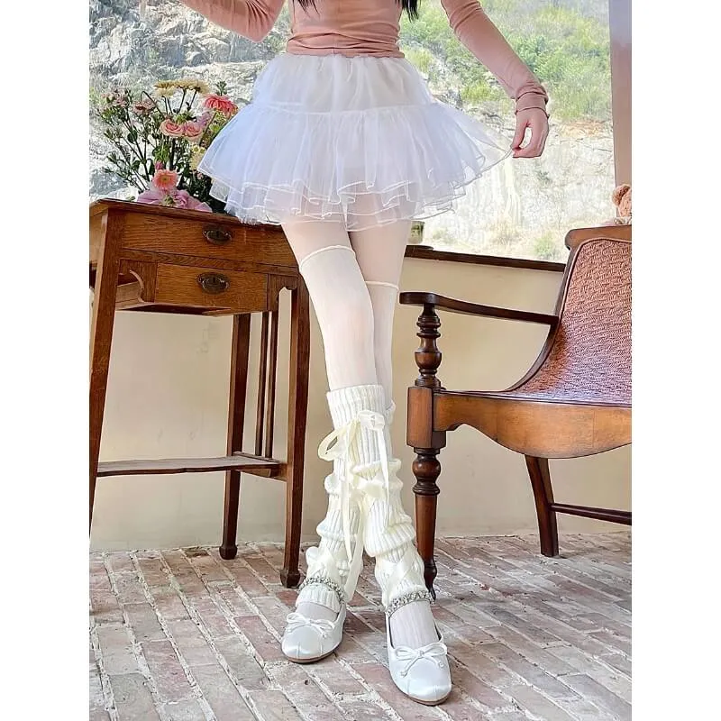 Angel doll ribbon leg warmers   tights