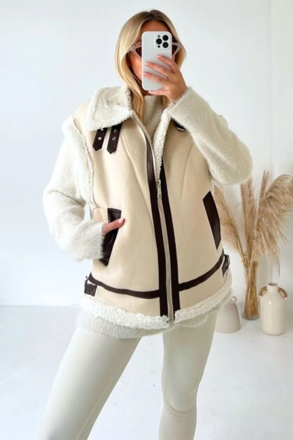 Ashley cream aviator gilet