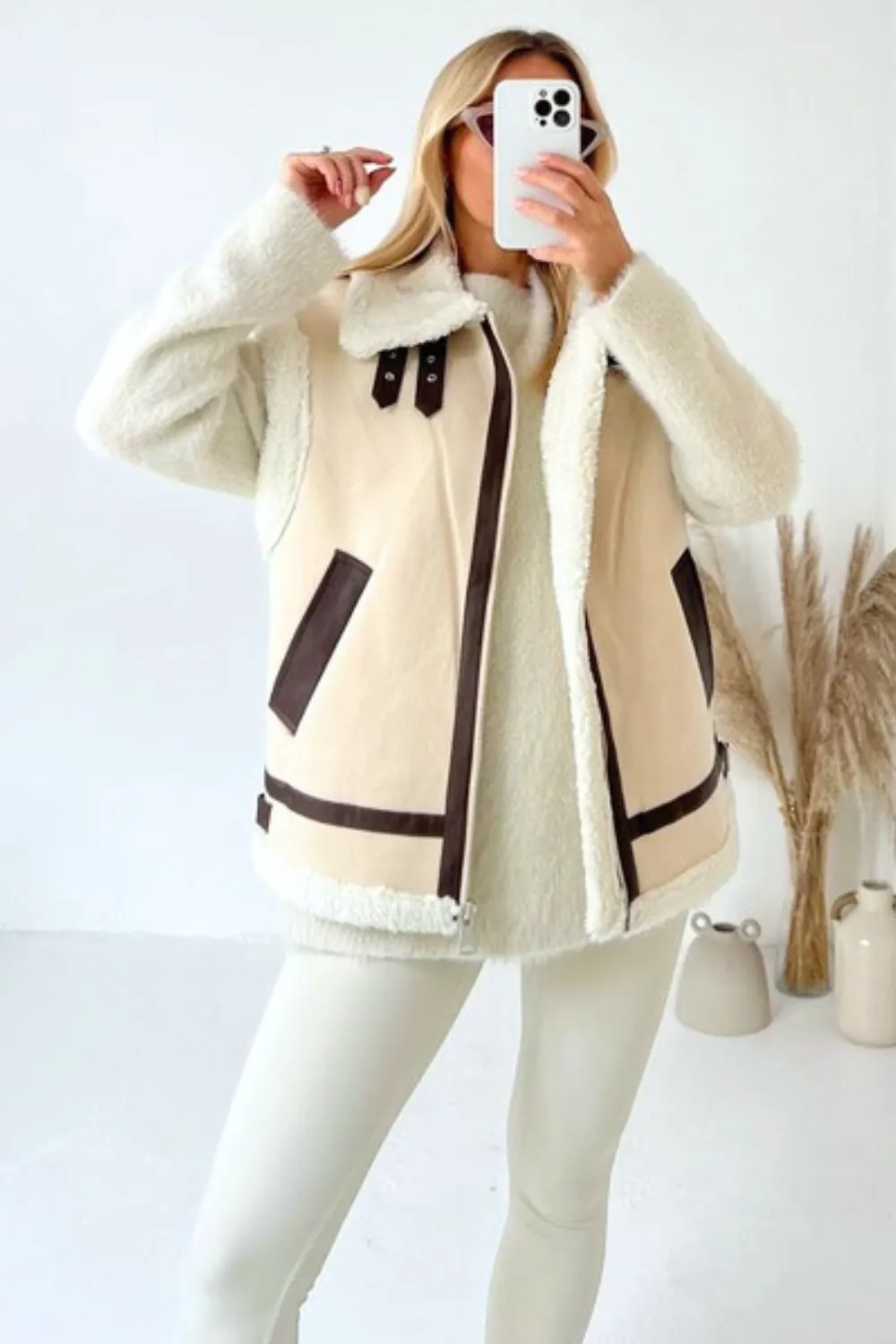 Ashley cream aviator gilet