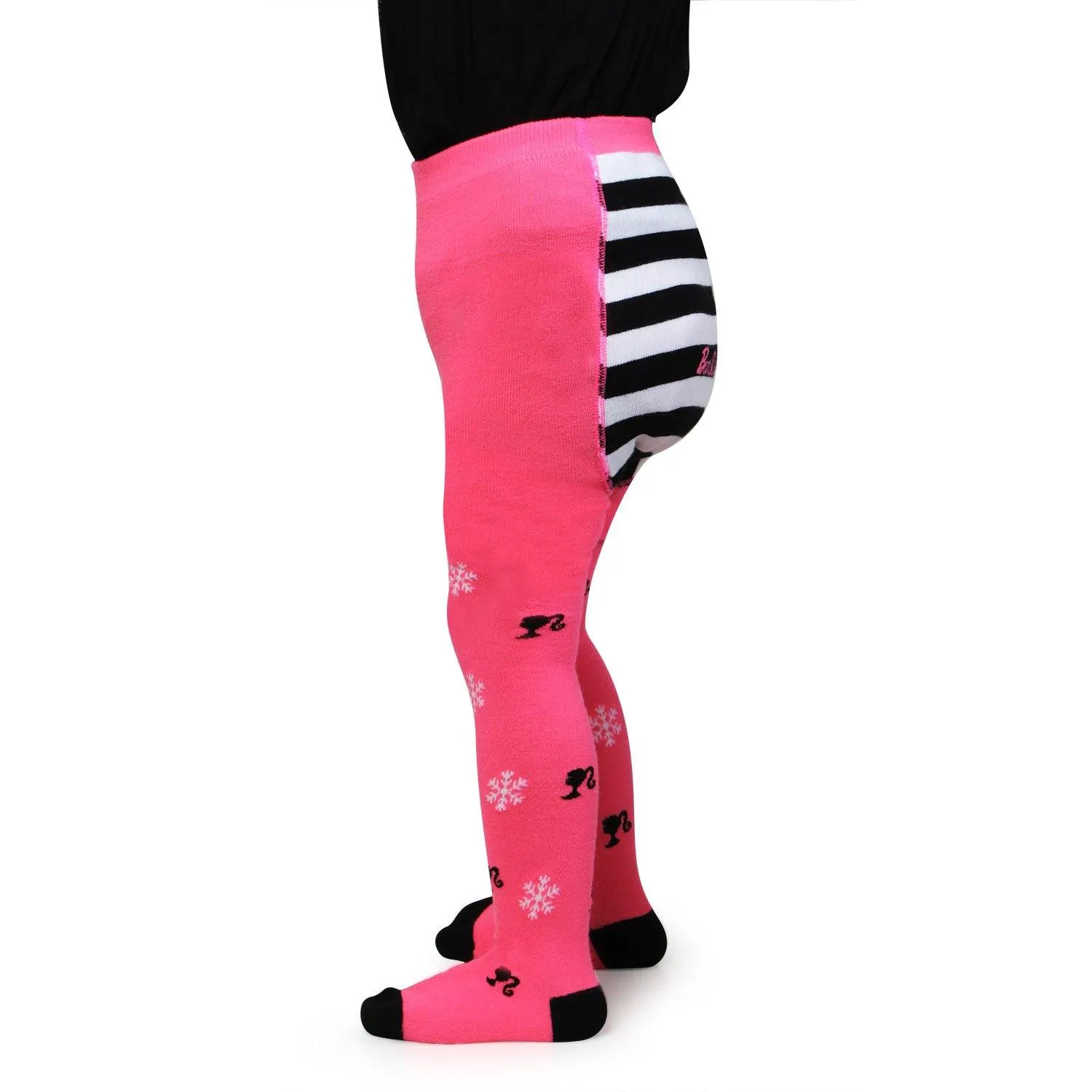 Barbie Cute Prints Knitted Tights For Baby Girls - Pink