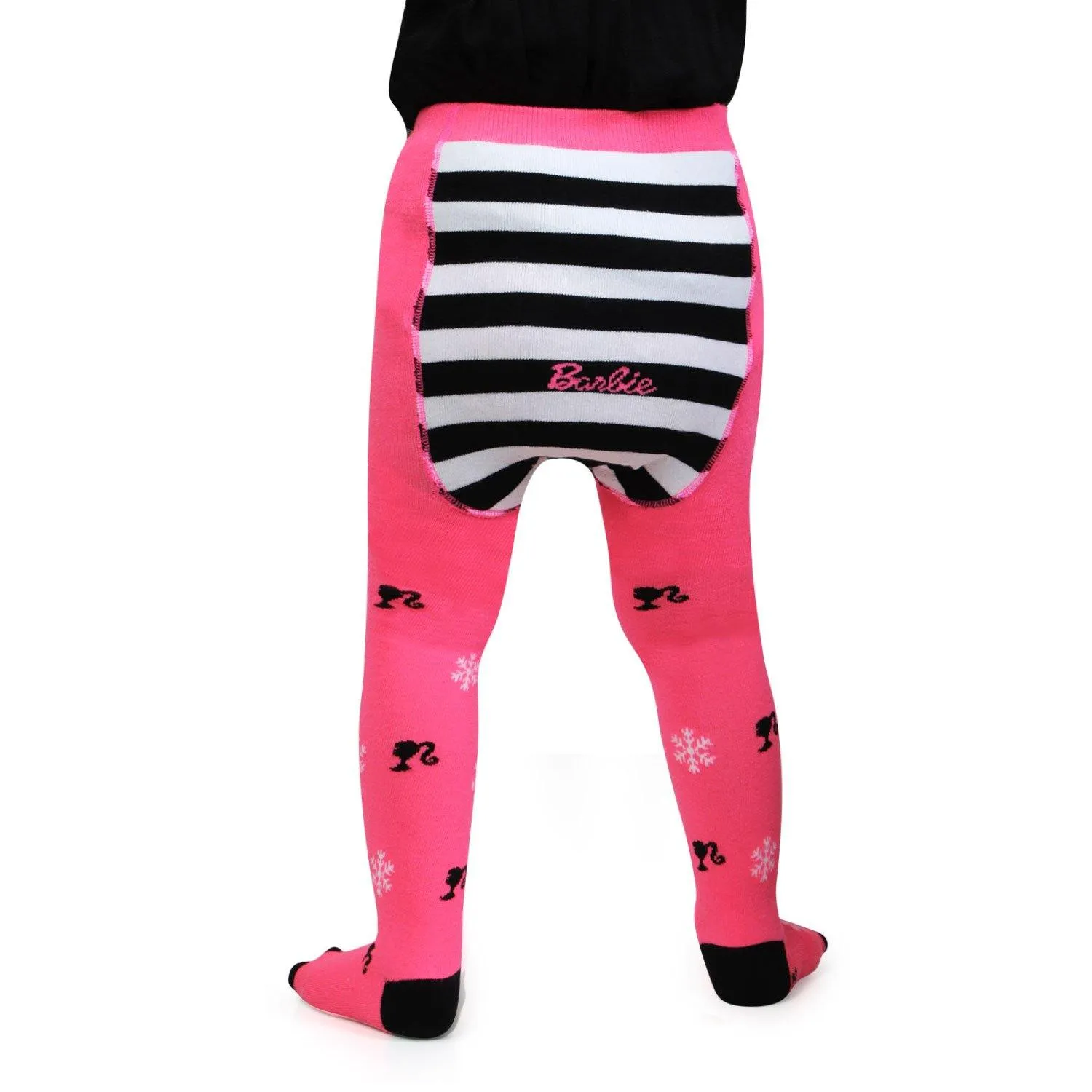 Barbie Cute Prints Knitted Tights For Baby Girls - Pink