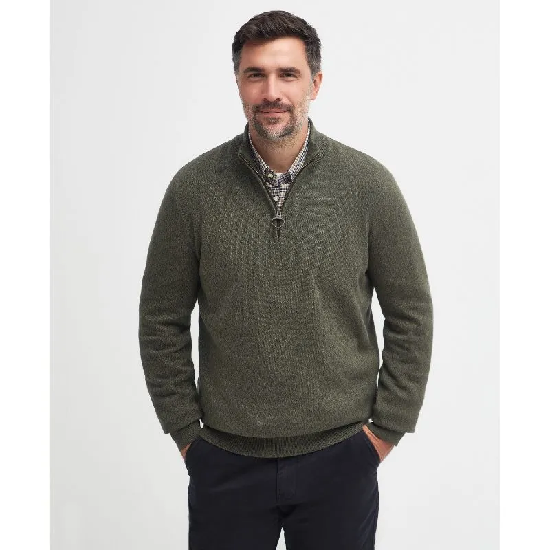 Barbour Whitfield Half Zip Mens Jumper - Olive