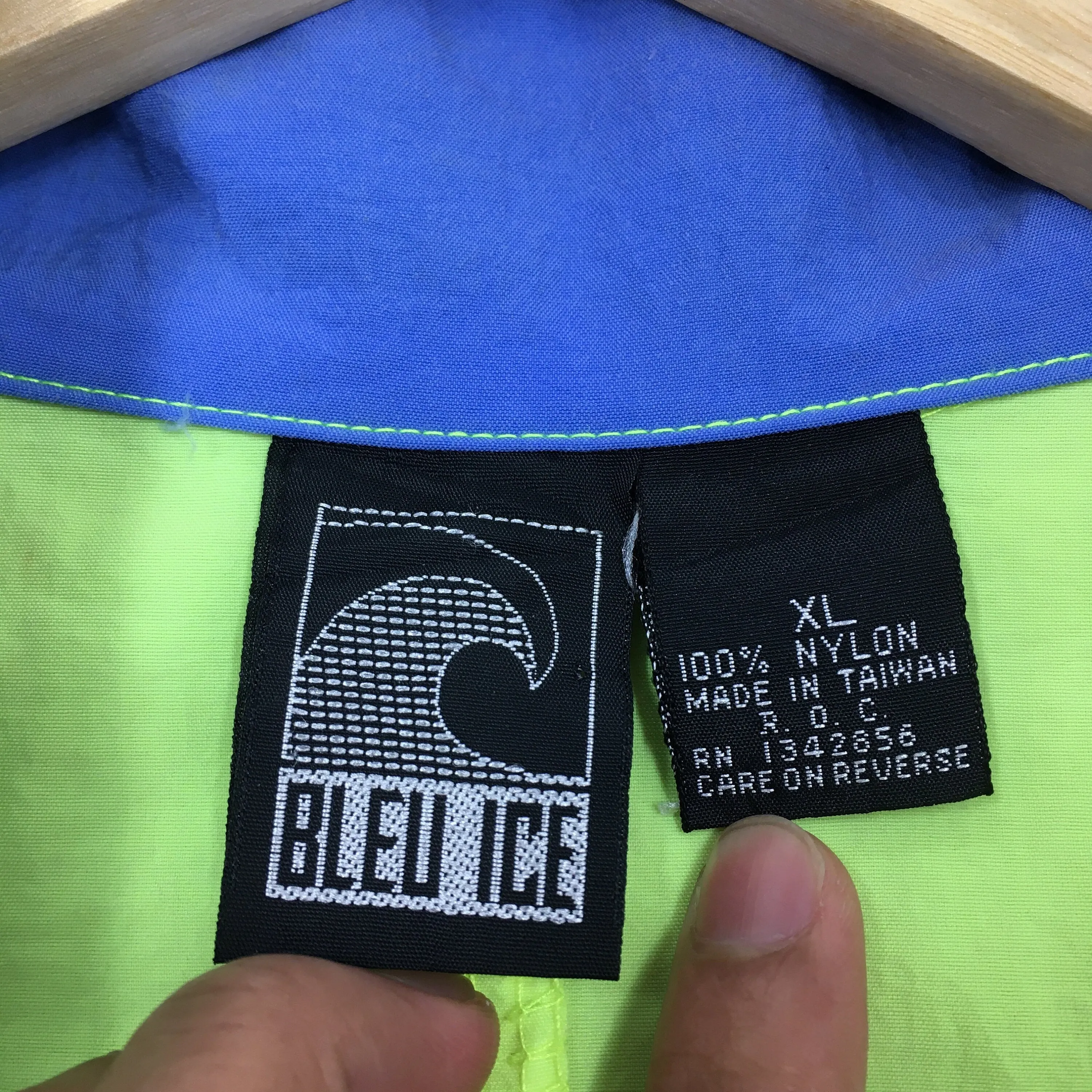 Bleu Ice Sportswear Neon Anorak Jacket Windbreaker XLarge