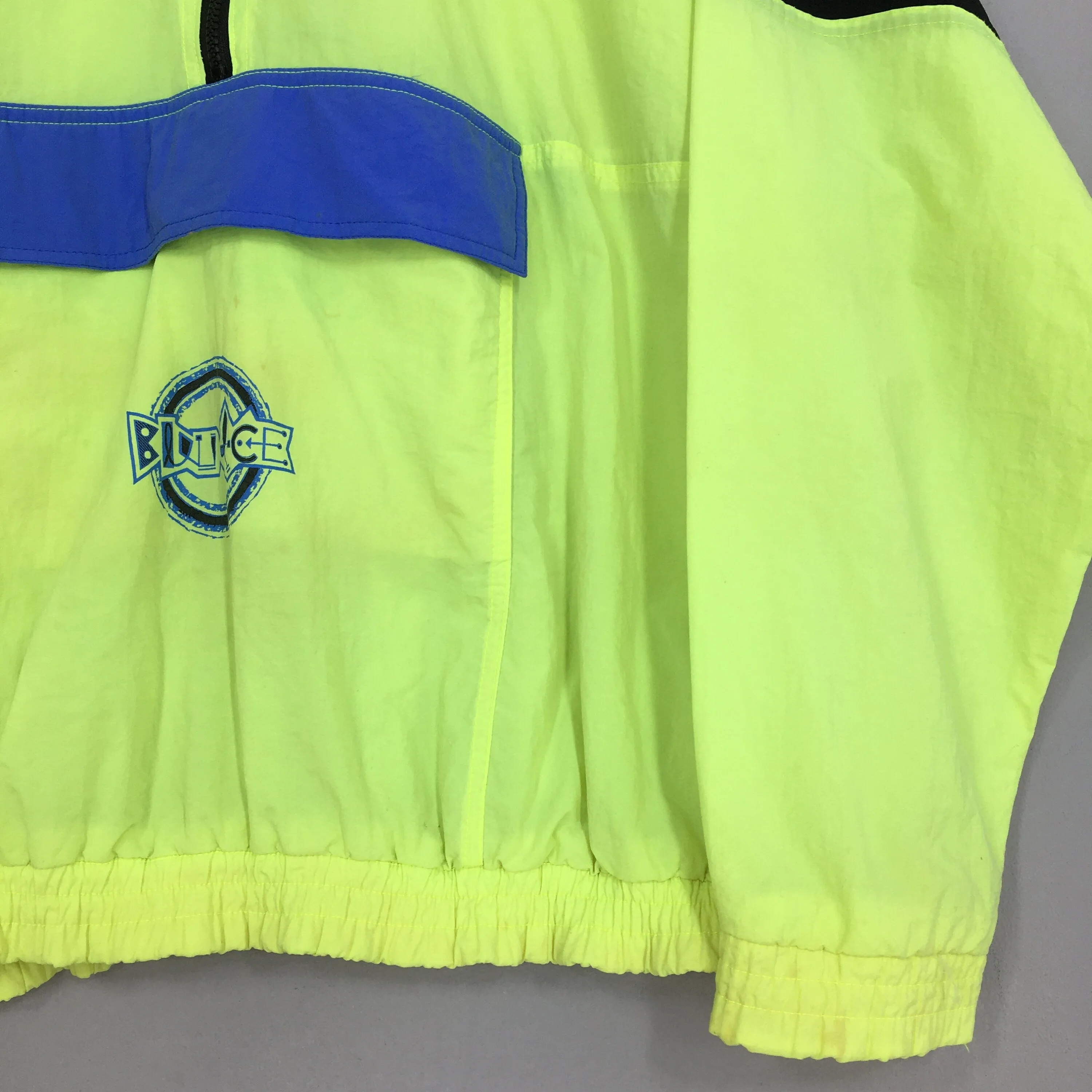 Bleu Ice Sportswear Neon Anorak Jacket Windbreaker XLarge