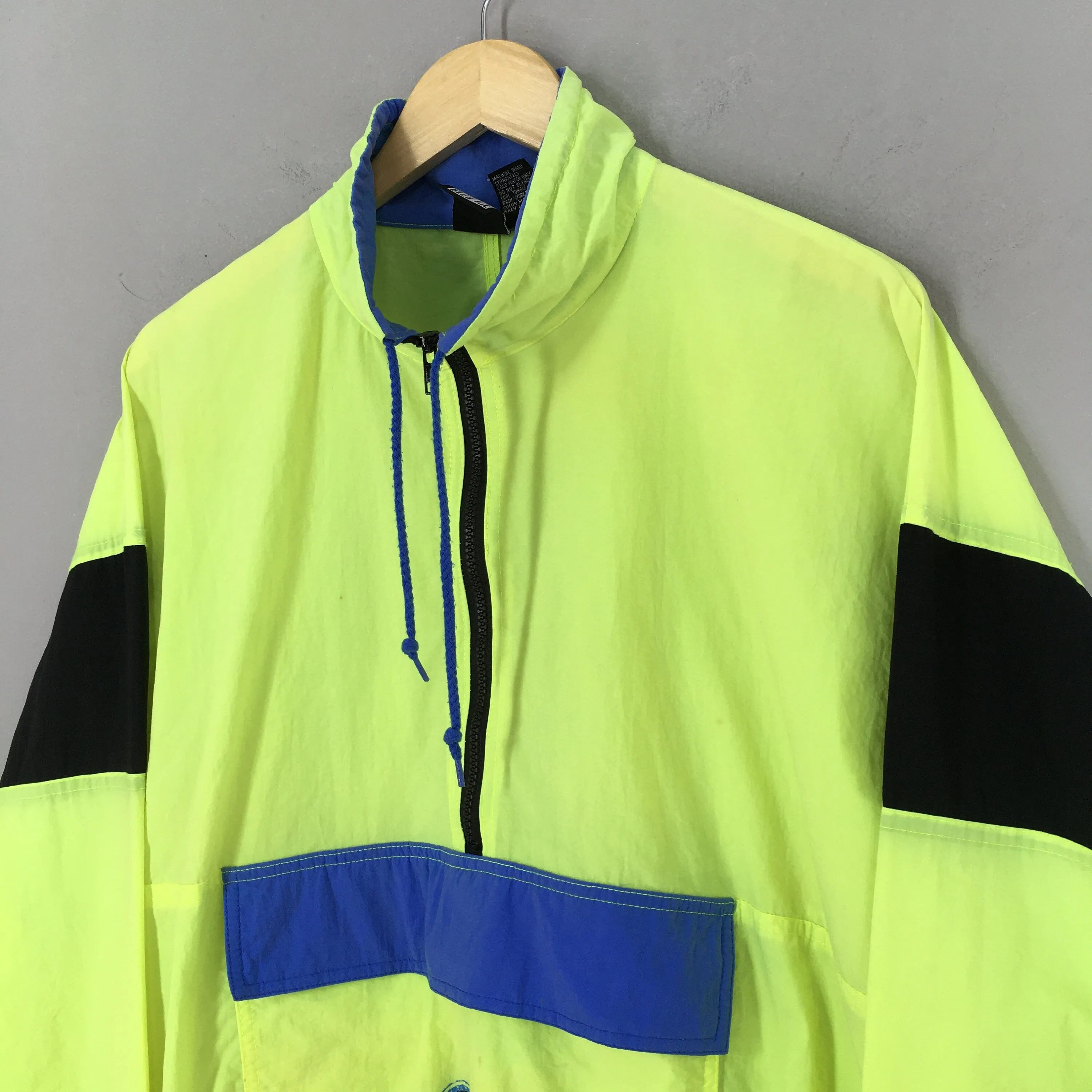 Bleu Ice Sportswear Neon Anorak Jacket Windbreaker XLarge