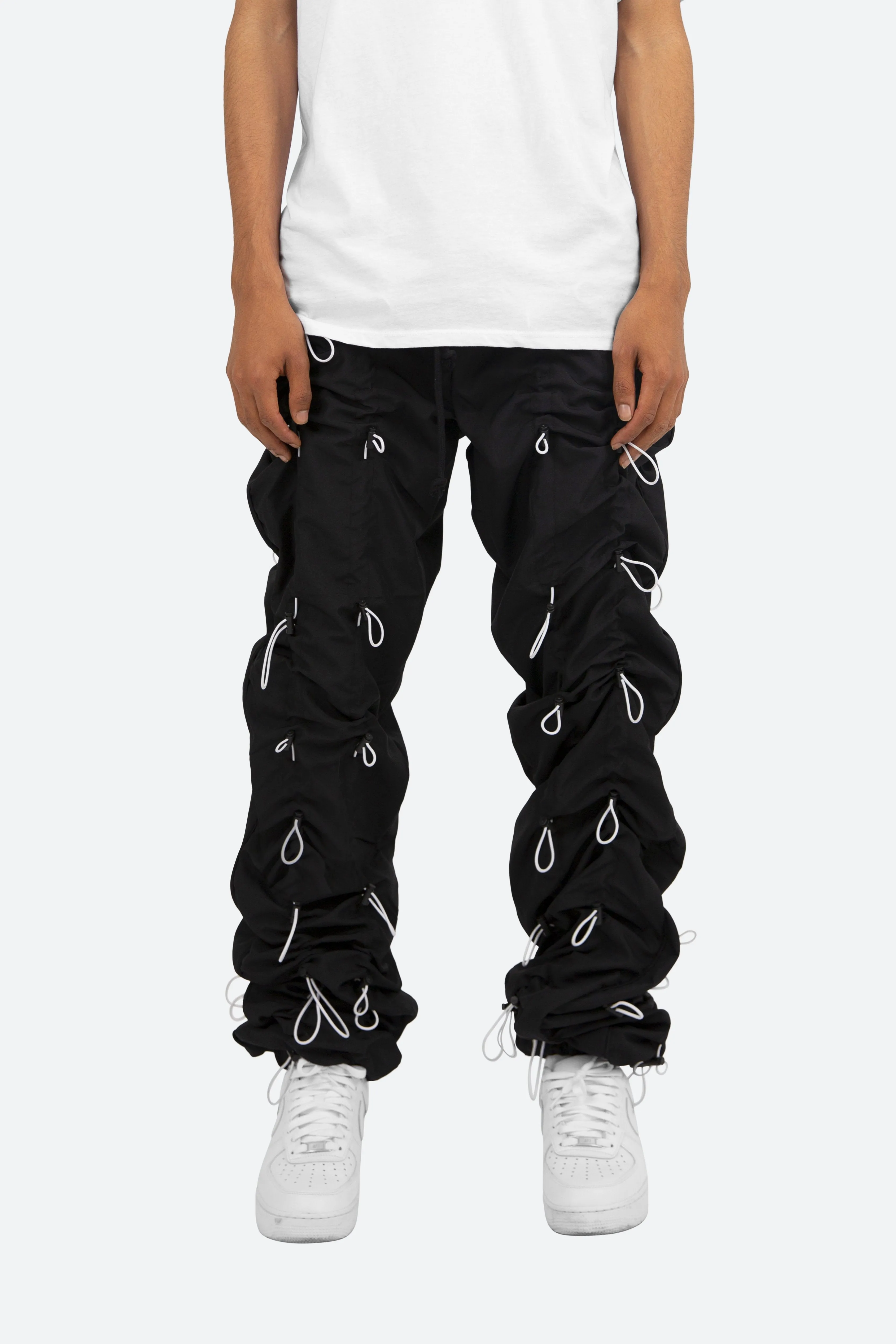 Bungee Cord Pants - Black/White