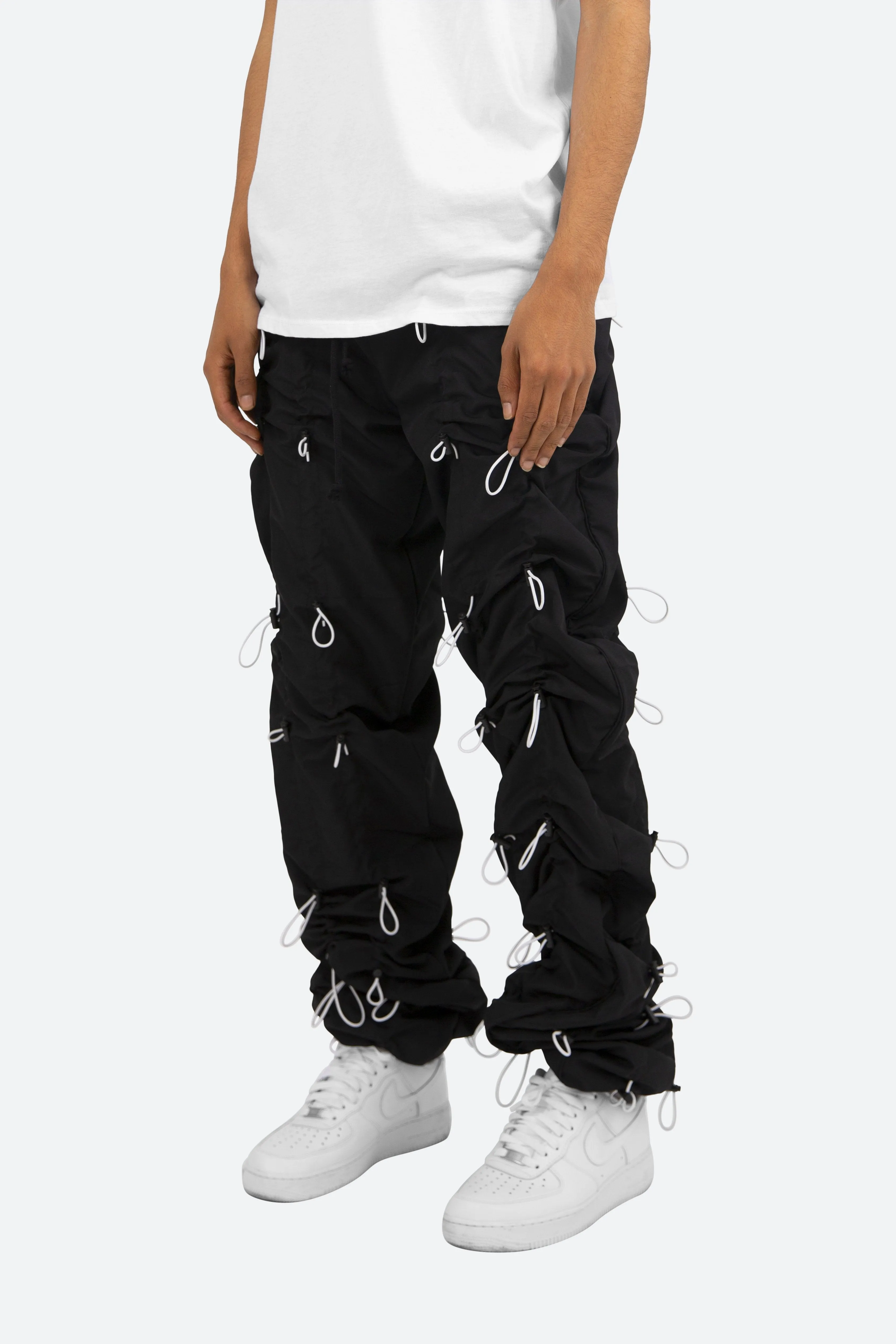 Bungee Cord Pants - Black/White