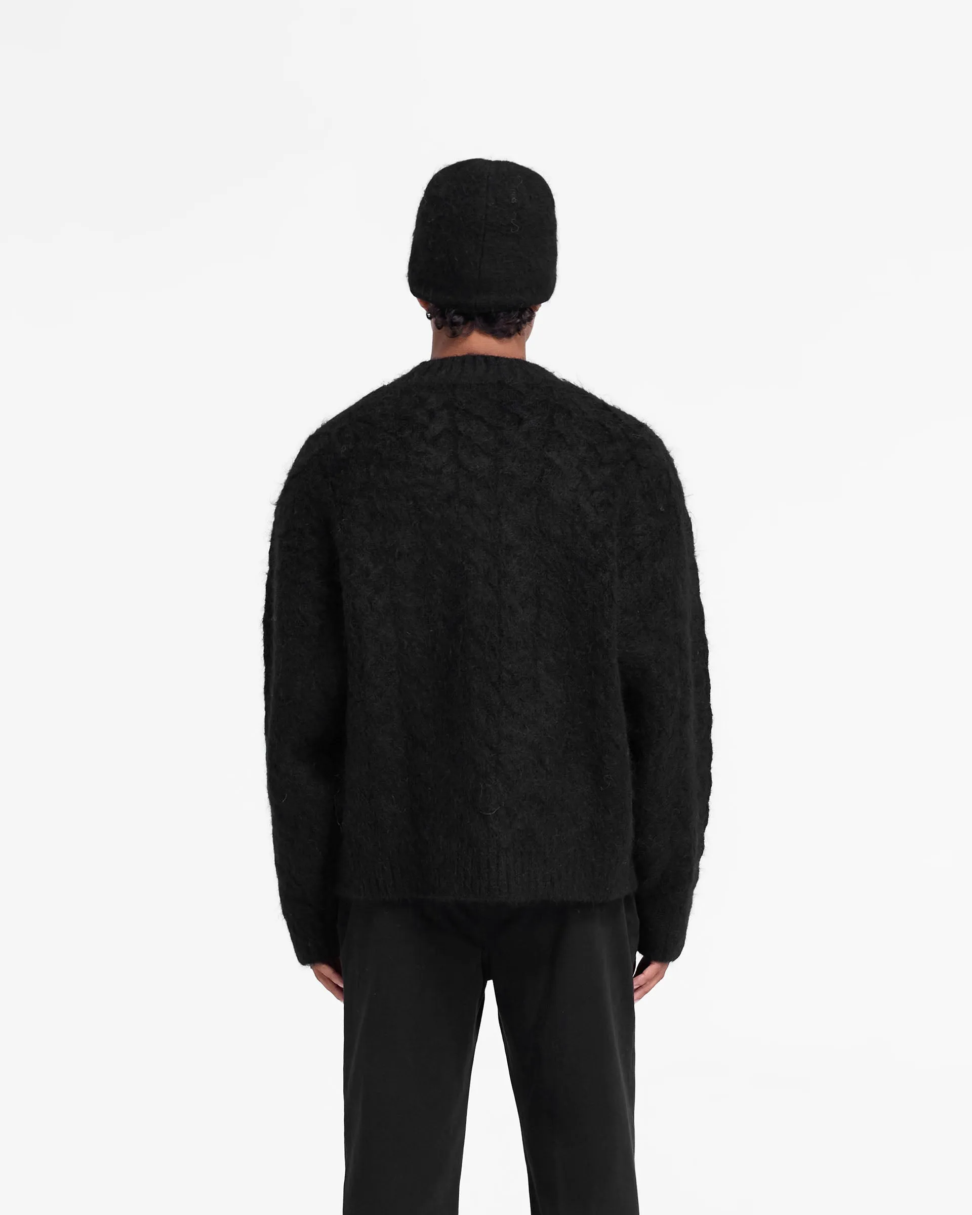 Cable Knit Sweater - Jet Black