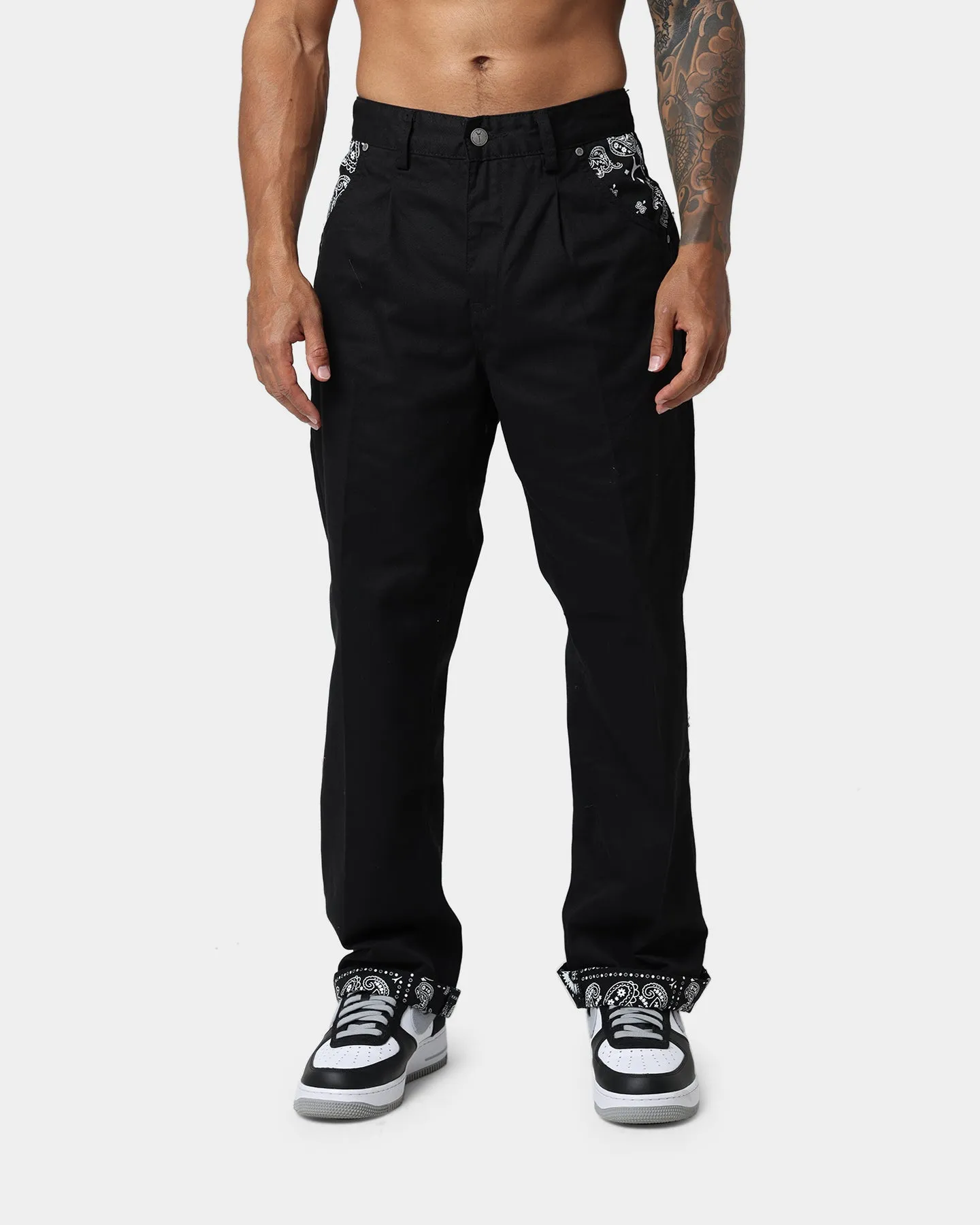 Carre Bandana Ultra Relaxed Chino Pants Black