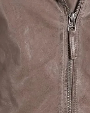 Christy Rf Leather Jacket in Taupe | Taupe