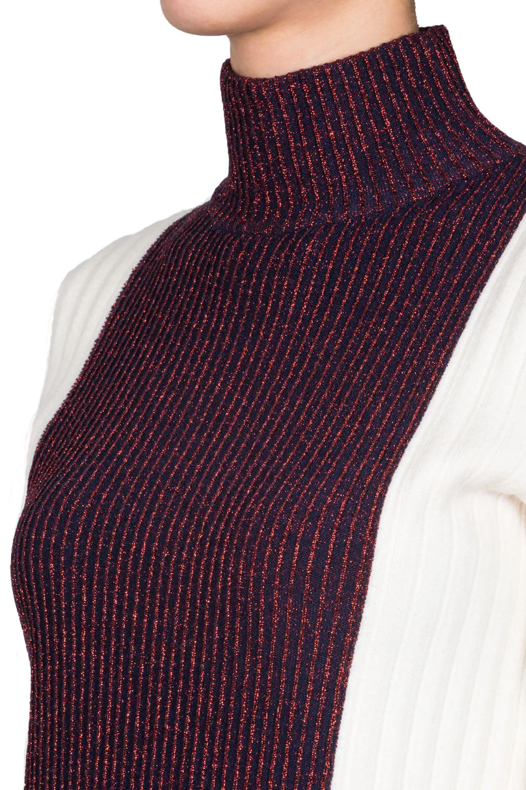 Colour Block Turtleneck Jumper