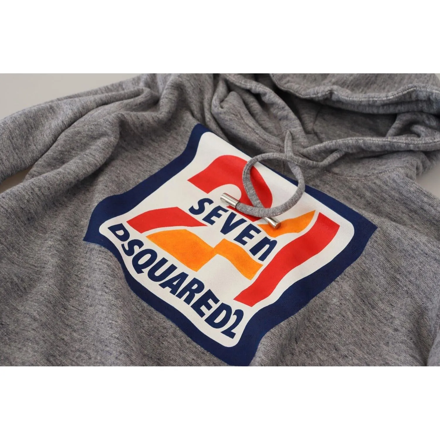 Dsquared² Gray Logo Print Cotton Hoodie Sweatshirt Sweater