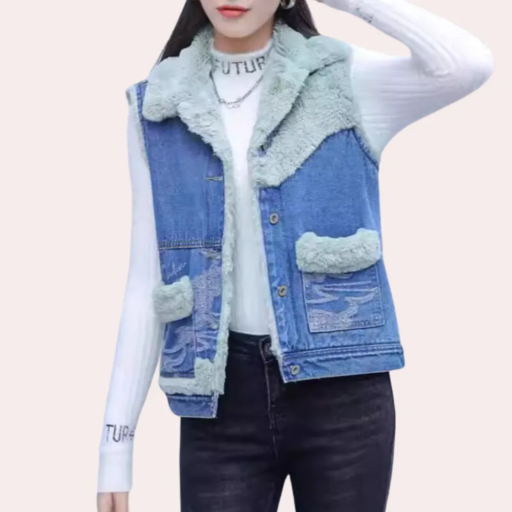 ELEANOR - Klassiek Denim Wintervest voor Dames