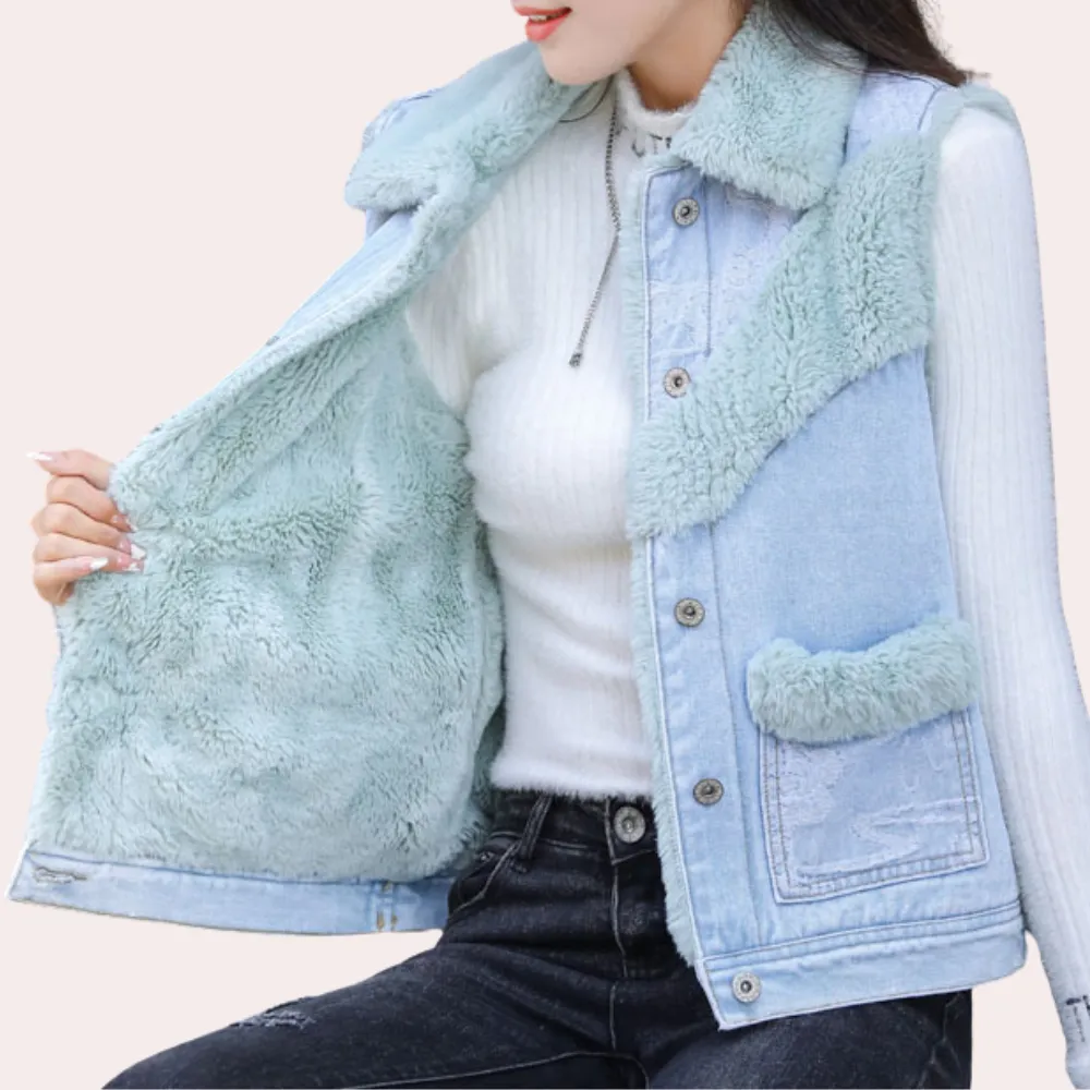 ELEANOR - Klassiek Denim Wintervest voor Dames