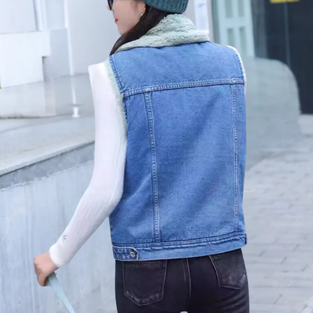 ELEANOR - Klassiek Denim Wintervest voor Dames