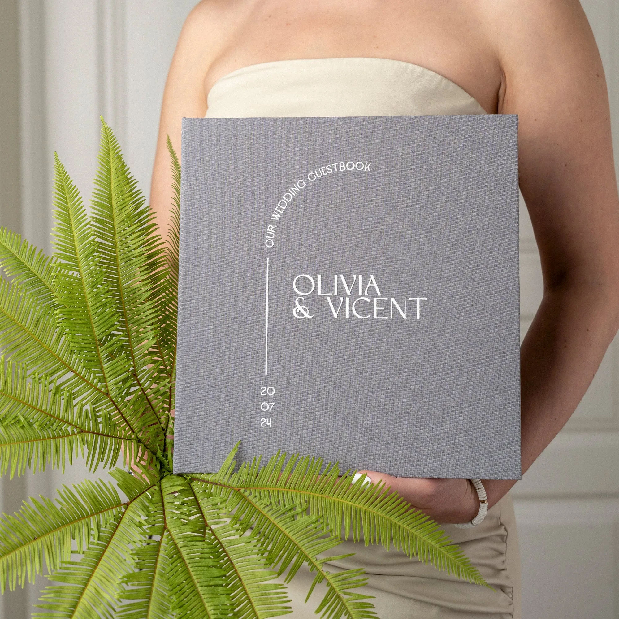 Gray   White Velour | Guest Book