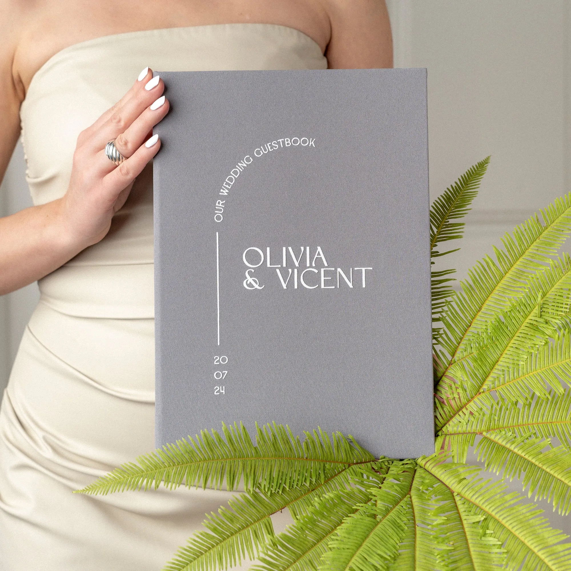 Gray   White Velour | Guest Book