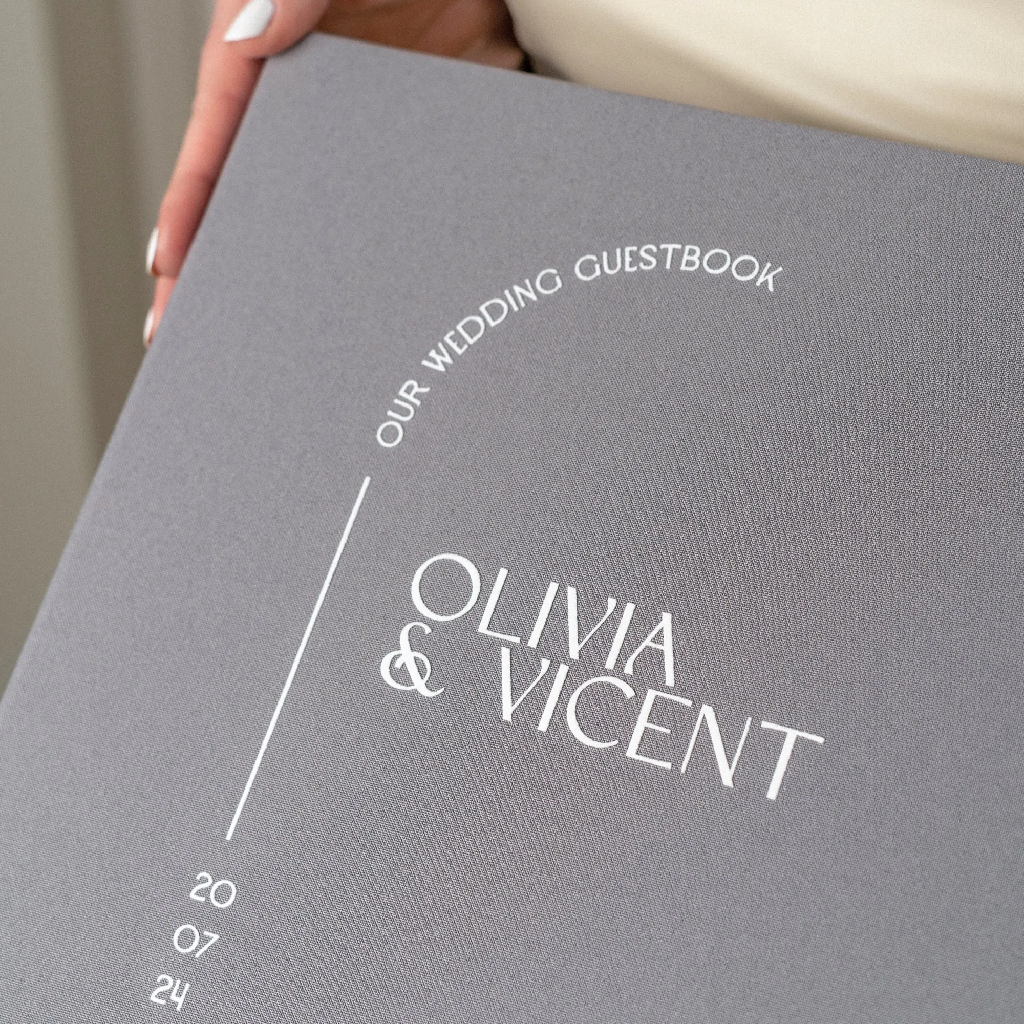 Gray   White Velour | Guest Book