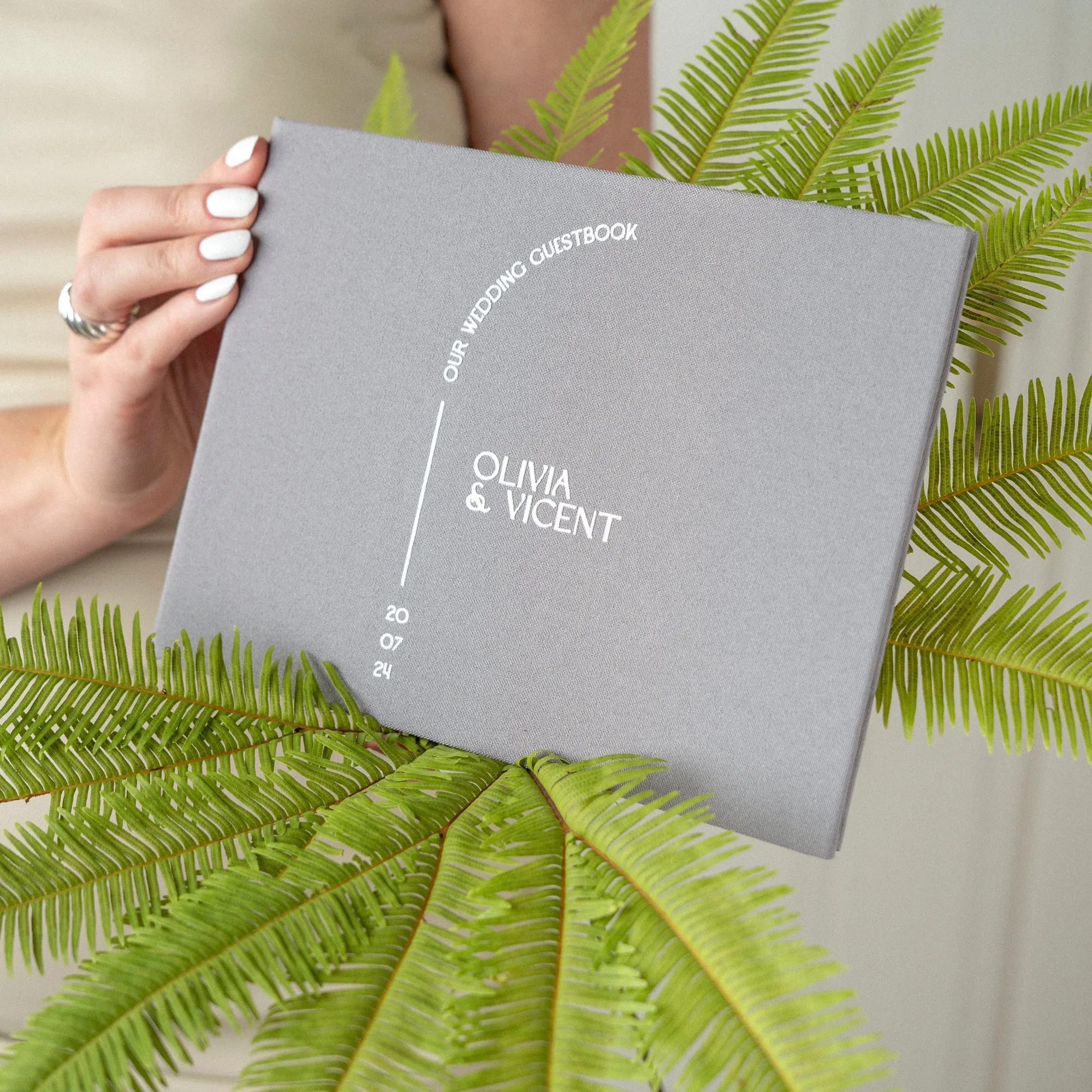 Gray   White Velour | Guest Book