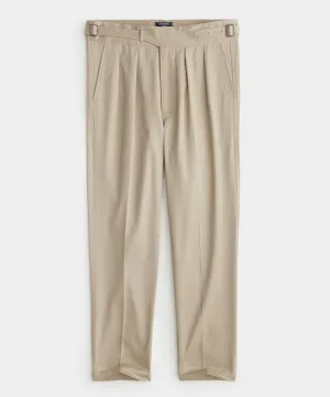 Lightweight Italian Cotton Gurkha Trouser in Sand Stone