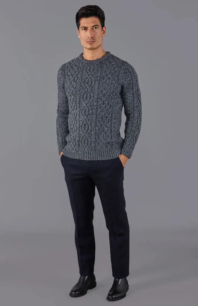 Mens Jarvis British Wool Aran Cable Sweater