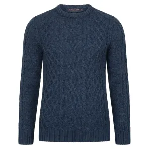 Mens Jarvis British Wool Aran Cable Sweater