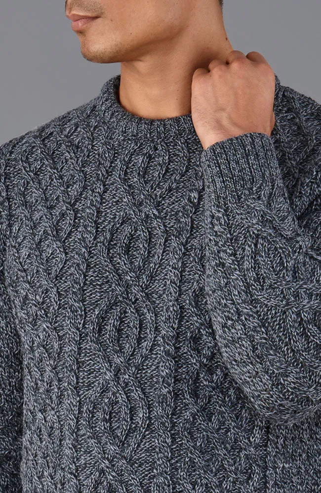 Mens Jarvis British Wool Aran Cable Sweater