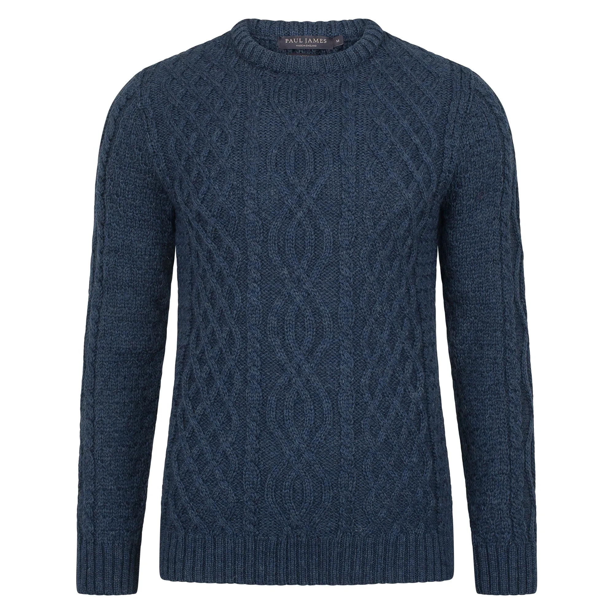 Mens Jarvis British Wool Aran Cable Sweater