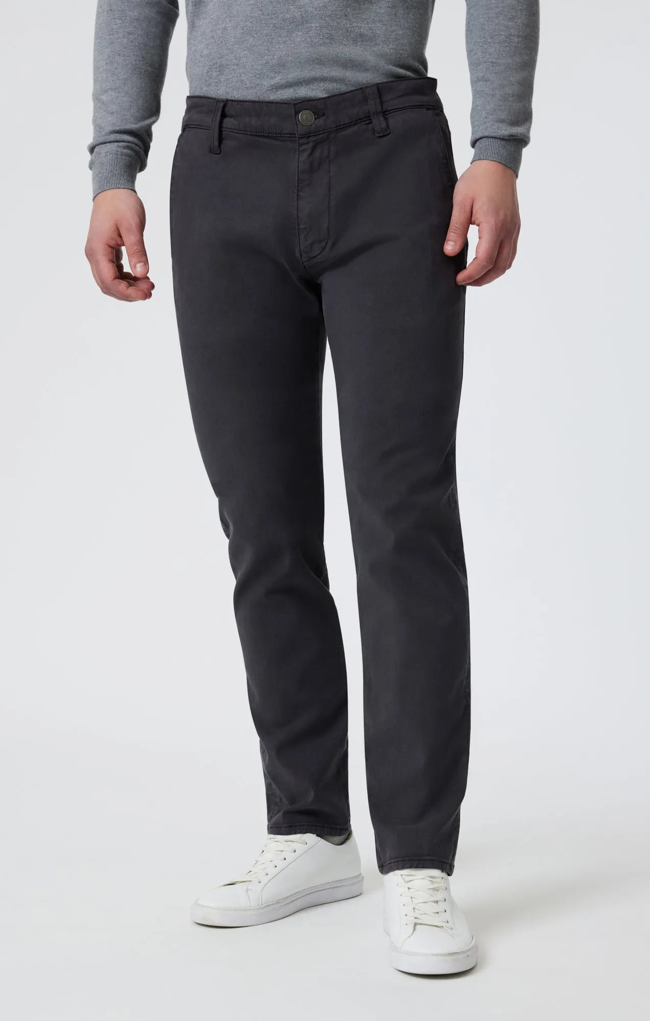 MILTON SLIM STRAIGHT CHINO IN ASH LUXE TWILL