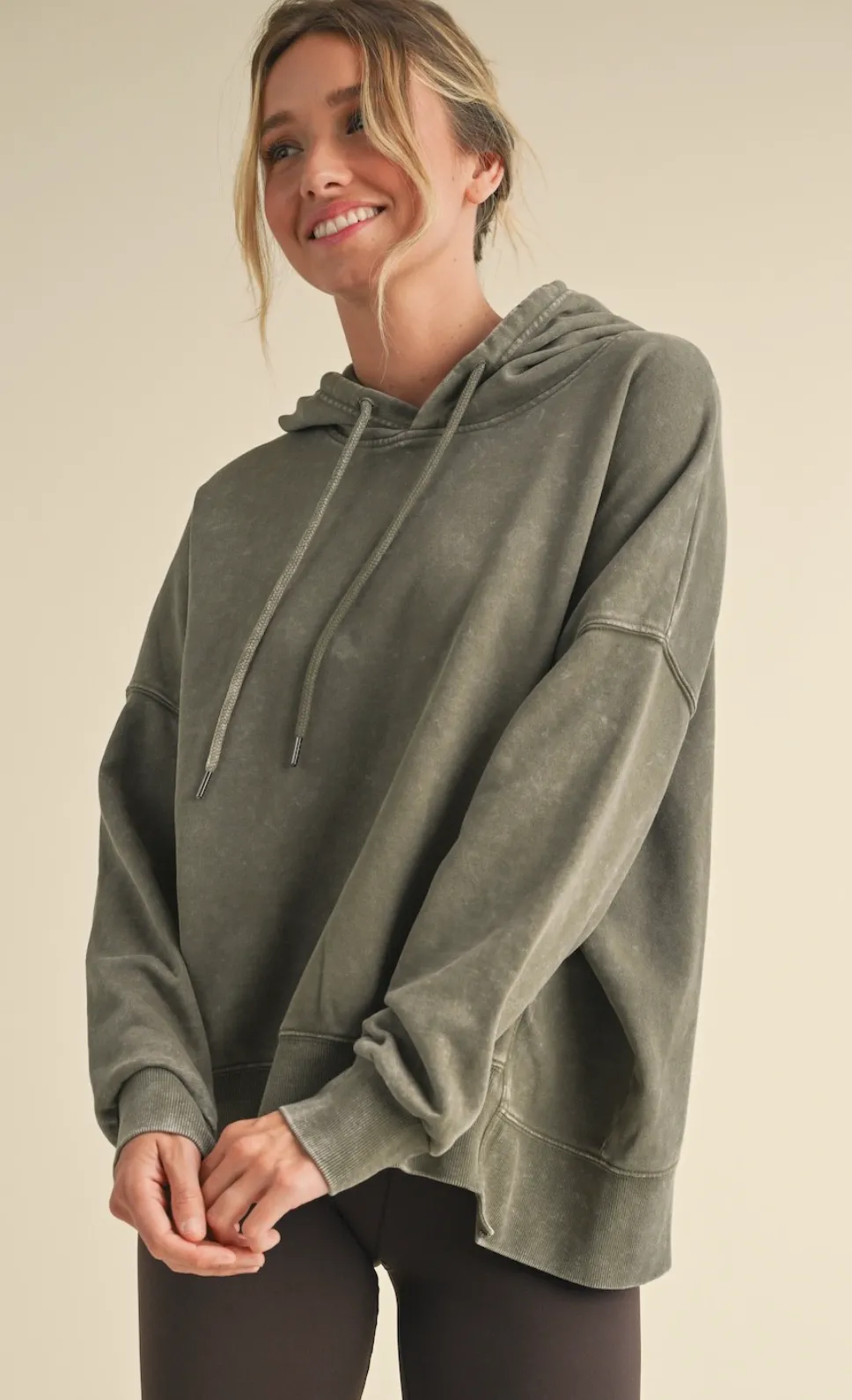 Mineral Wash Oversized Pullover Hoodie