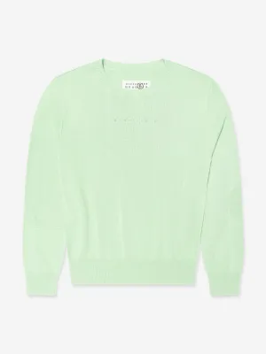 MM6 Maison Margiela Kids Lightweight Knit Jumper in Green