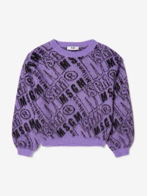 MSGM Girls Knitted Logo Jumper