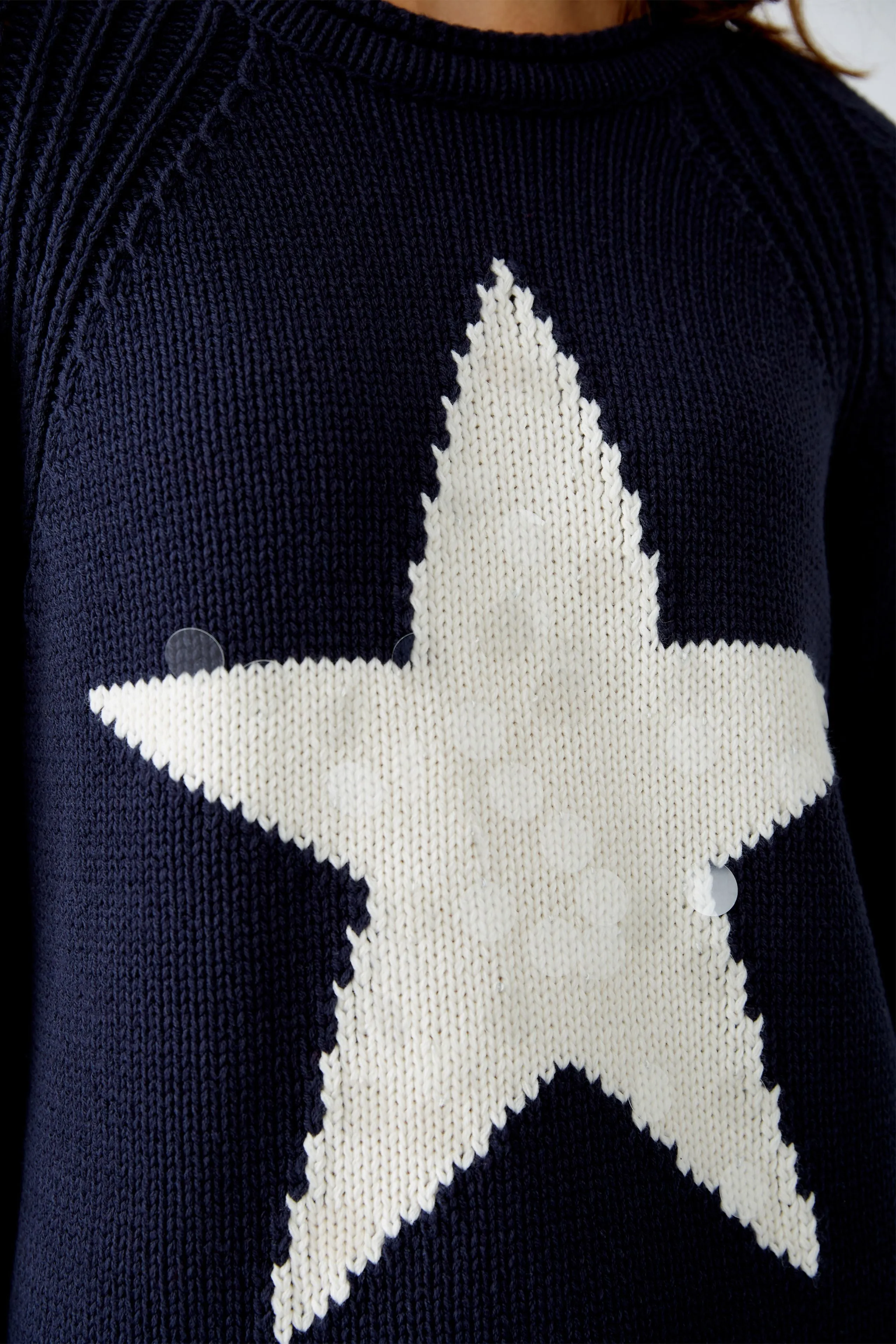 OUI BLUE JUMPER WITH A WHITE STAR