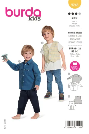 Patron Burda Enfant n°9248 : Chemise & Gilet