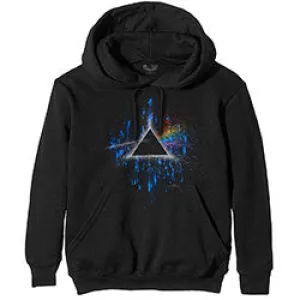 Pink Floyd Unisex Pullover Hoodie: Dark Side of the Moon Blue Splatter