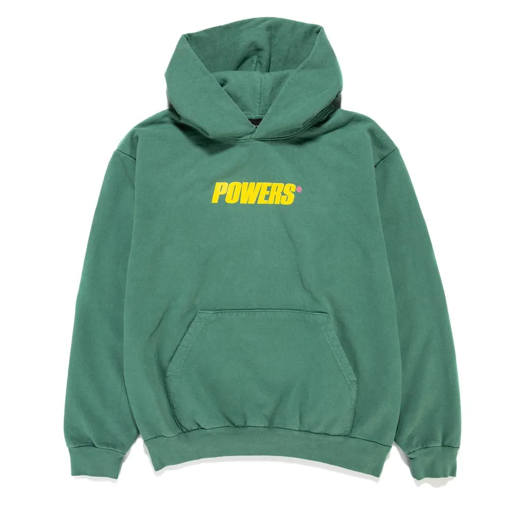 Powers Spellout Pullover Hoodie / Green