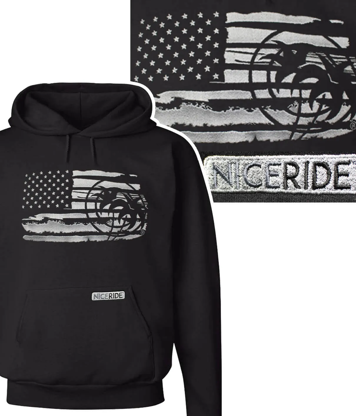 "Strong Faded" Black Pullover Hoodie For Men And Women