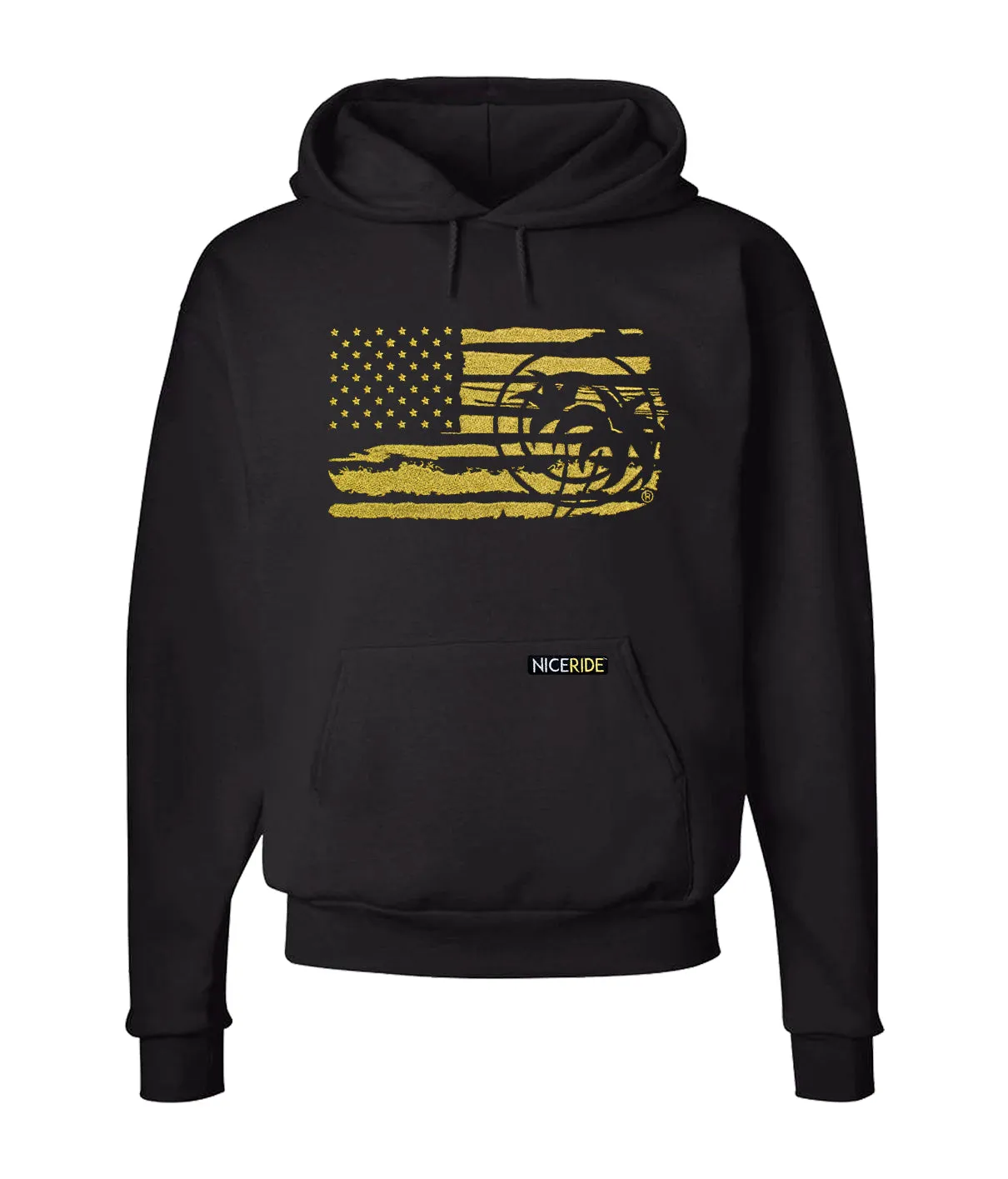 "Strong Faded" Black Pullover Hoodie For Men And Women