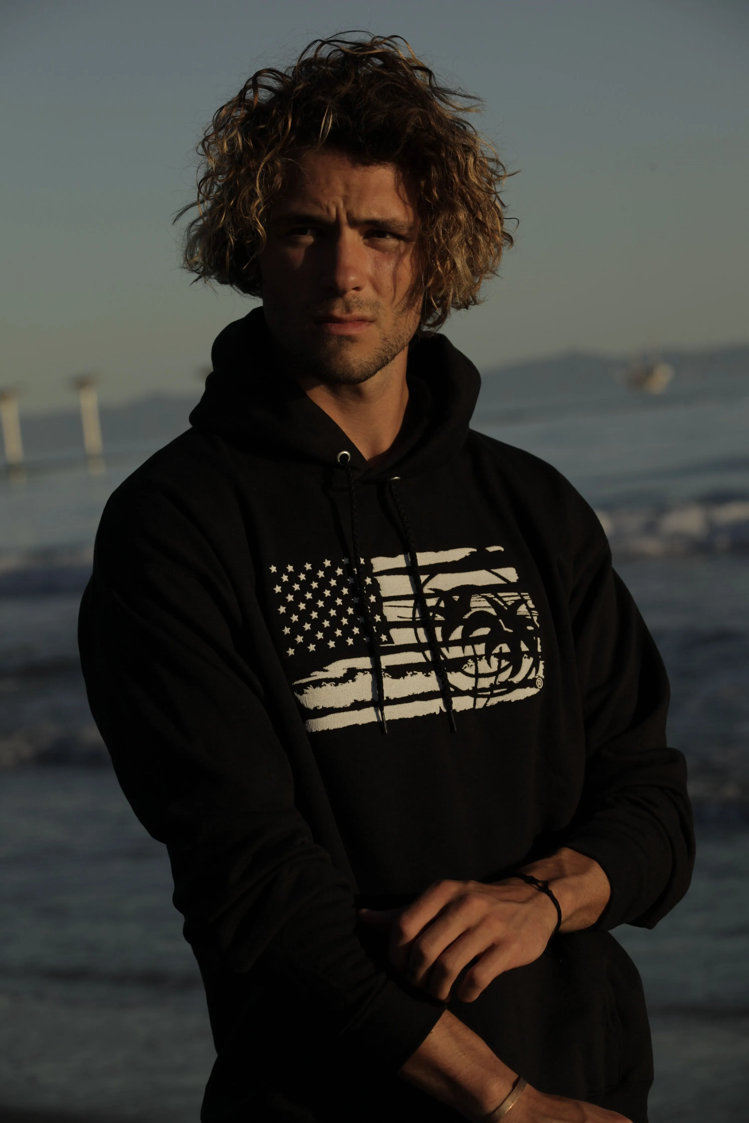 "Strong Faded" Black Pullover Hoodie For Men And Women