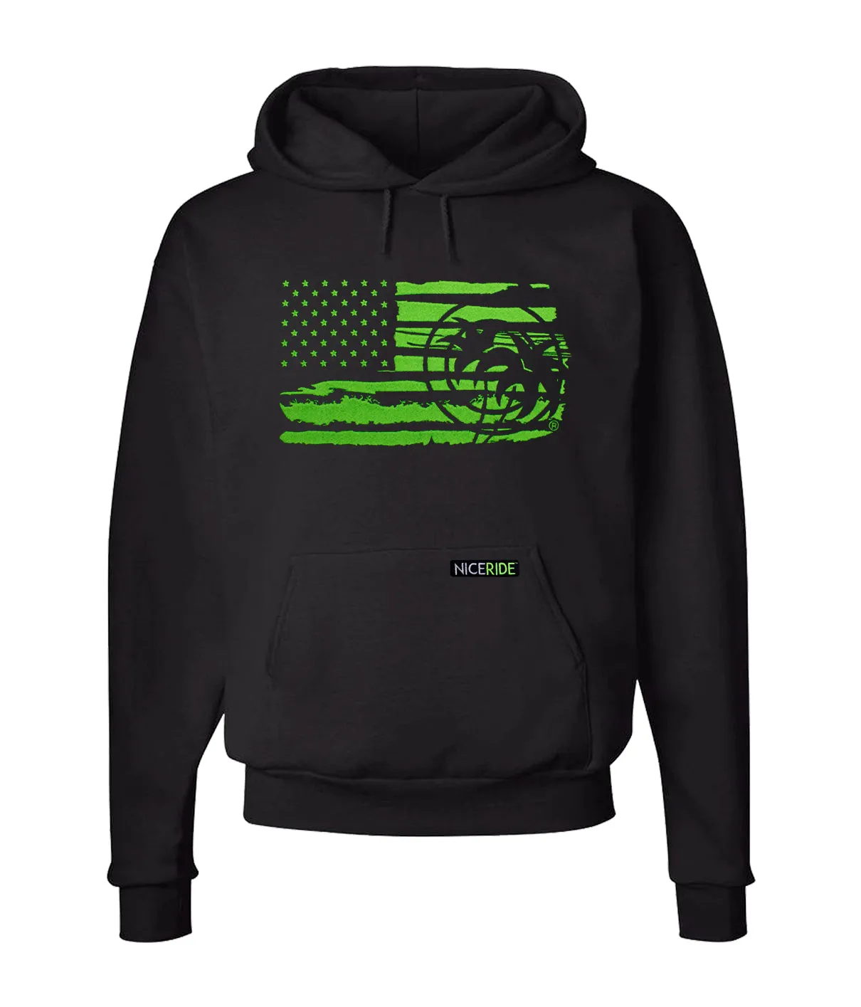 "Strong Faded" Black Pullover Hoodie For Men And Women