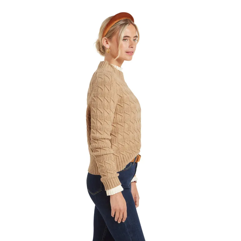 Schoffel Sandsend Cable Knit Ladies Jumper - Warm Sand