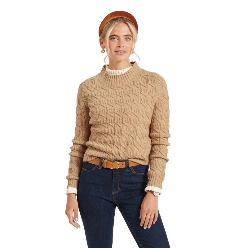 Schoffel Sandsend Cable Knit Ladies Jumper - Warm Sand