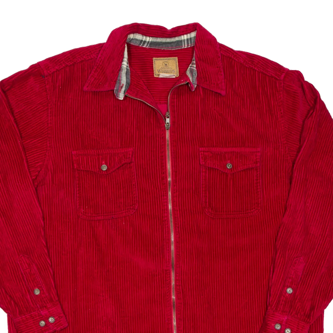 ST JOHNS BAY Tall Mens Corduroy Shirt Red Long Sleeve XL