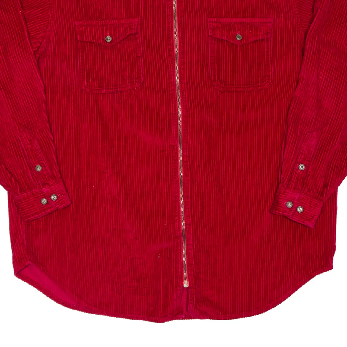 ST JOHNS BAY Tall Mens Corduroy Shirt Red Long Sleeve XL