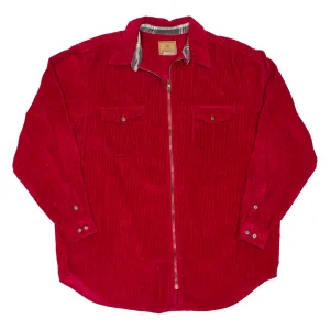 ST JOHNS BAY Tall Mens Corduroy Shirt Red Long Sleeve XL