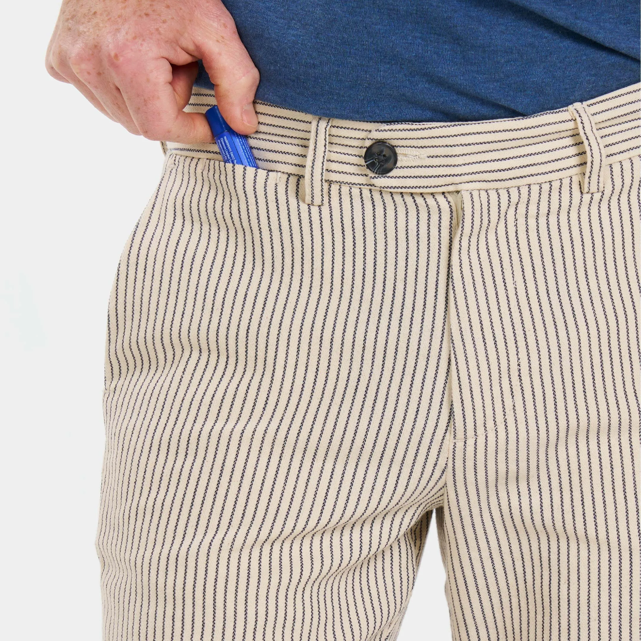 Stone Pinstripe Hampton Stretch Chino Short